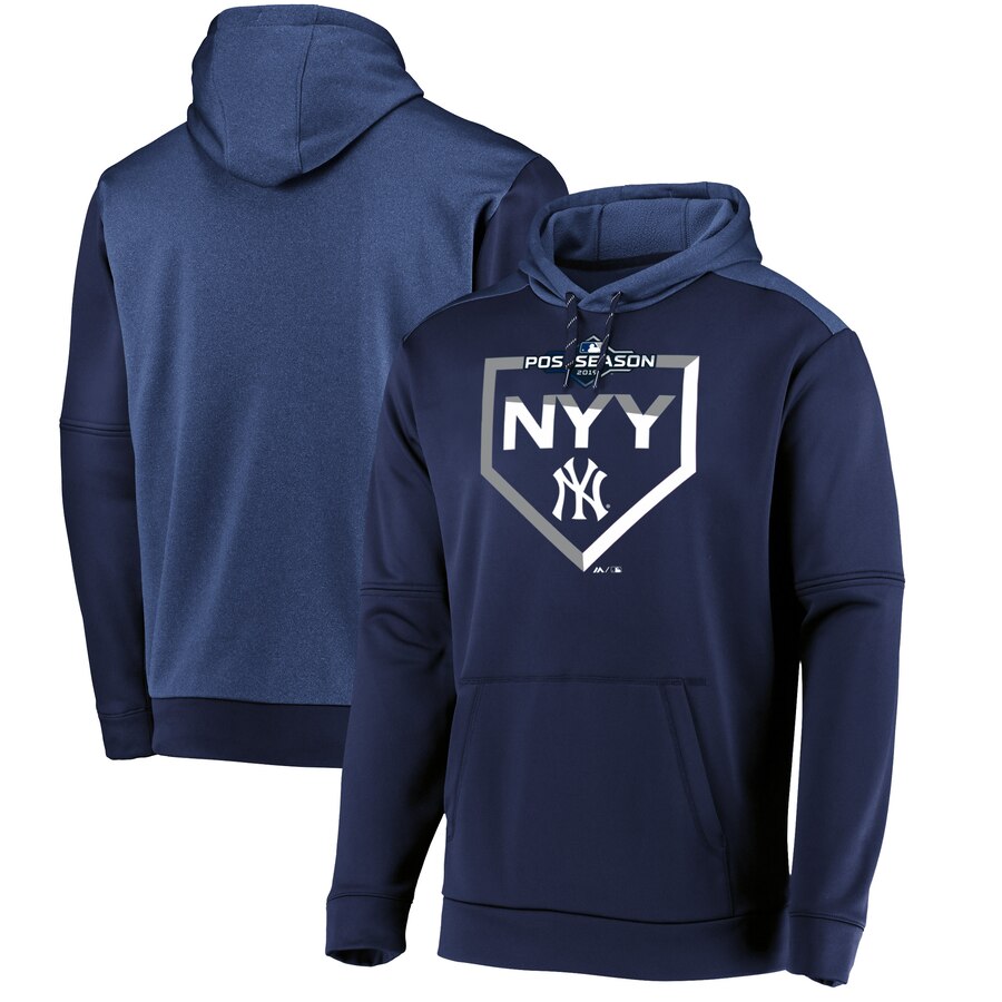 Men's New York Yankees Majestic Navy 2019 Postseason Dugout Pullover Hoodie